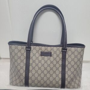 Gucci Beige and Dark Brown Signature Tote